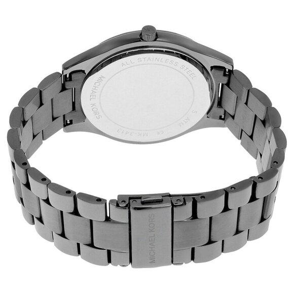 NEW Michael Kors MK3413) Slim Runway Gun Metal Stainless Steel Watch Womens - Picture 5 of 6